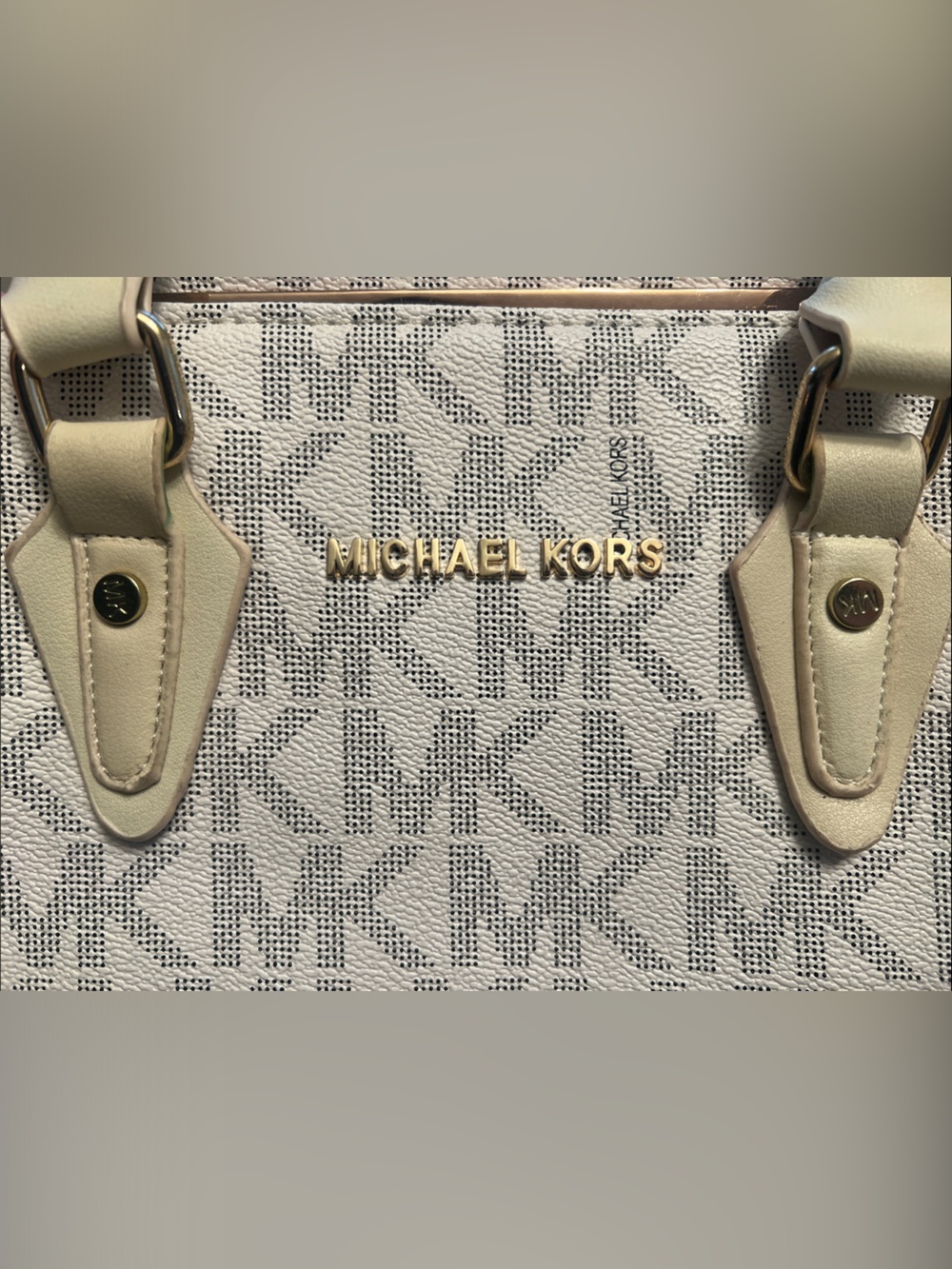 Michael Kors Cream & Beige MK Logo Tote, Satchel & Wallet Set - Picture 5 of 8